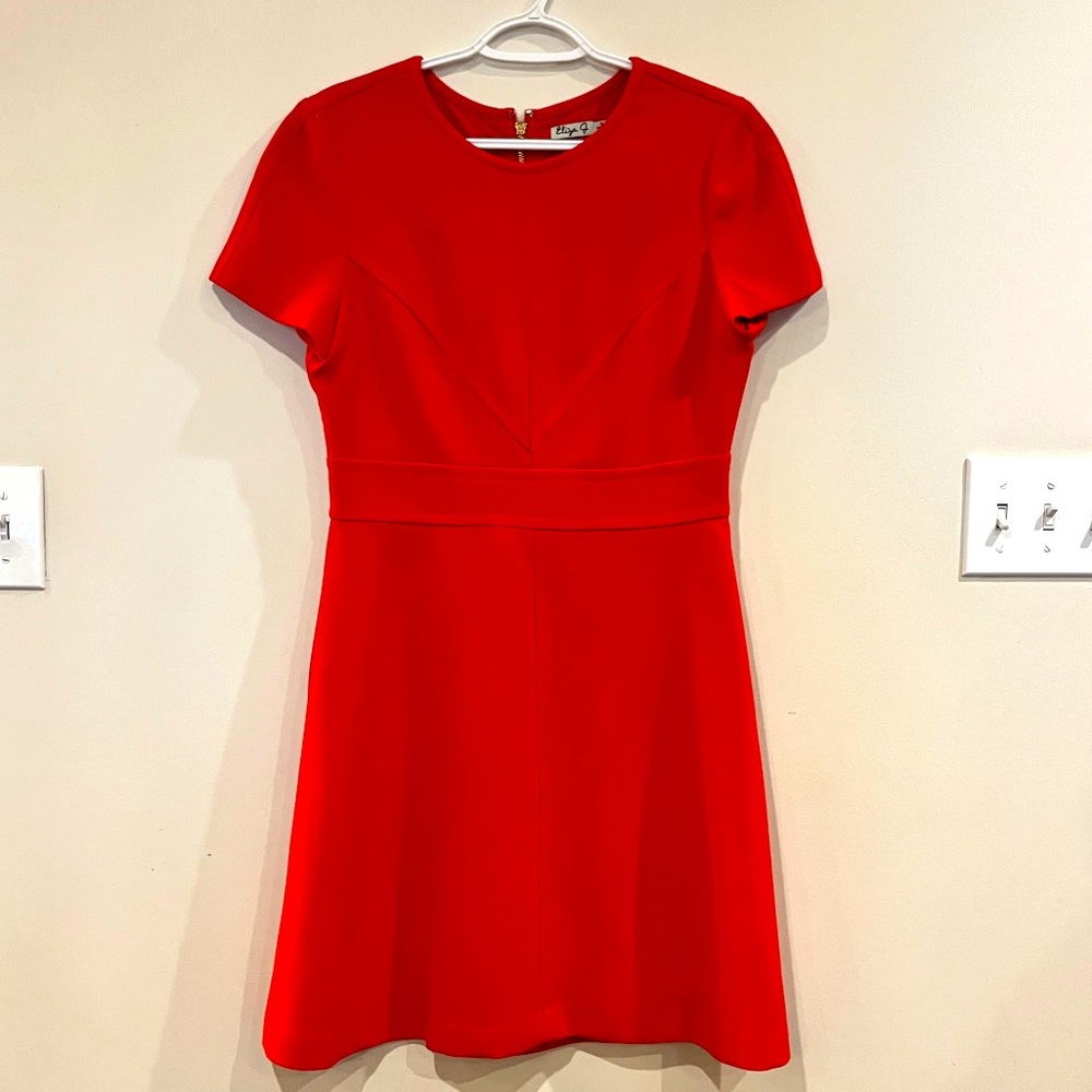 ELIZA J, size US8, bright and vibrant red cocktail dress.
